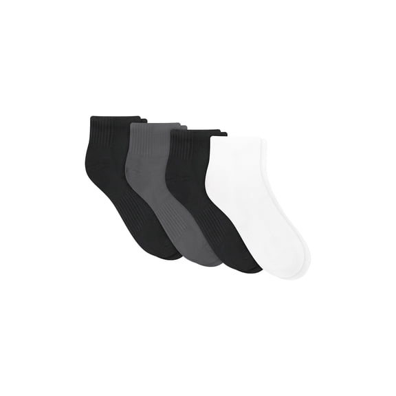 Hanes Moves Men's Ankle Socks Pack, 4-Pair , 360 Stretch, Lightweight, Moisture Wicking Assorted 1 6-12