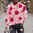 thumbnail image 1 of Blusas y camisas de manga larga con cuello redondo para hombre. Camiseta deportiva estampada para San Valentín. Camiseta de manga larga con cuello redondo. Blusas de licra para hombre., 1 of 5