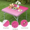 thumbnail image 4 of Pink Gradient Leopard Print Square Fitted Tablecloth with Elastic Edge,Square Table Cover,Washable Elastic Table Cover for Home Kitchen Party Decor 34"x34", 4 of 6