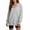 Gray, variant on Gaigiky Hoodies for Women Solid Color Fleece Lined V Neck Long Sleeve Sweatshirt with Pocket Oversized Fall Daily Casual Pullover