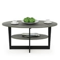 thumbnail image 5 of Pemberly Row Engineered Wood Oval Coffee Table in French Oak Gray/Black, 5 of 6