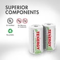 thumbnail image 2 of Tenergy Centura C Size Rechargeable Batteries, 1.2V 4000mAh Rechargeable Battery, 4 Pack, 2 of 7