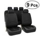 thumbnail image 1 of Juego completo de 9 fundas protectoras para asientos delanteros y traseros de coche de piel sintética, color negro, para decoración interior de coche (negro), 1 of 5