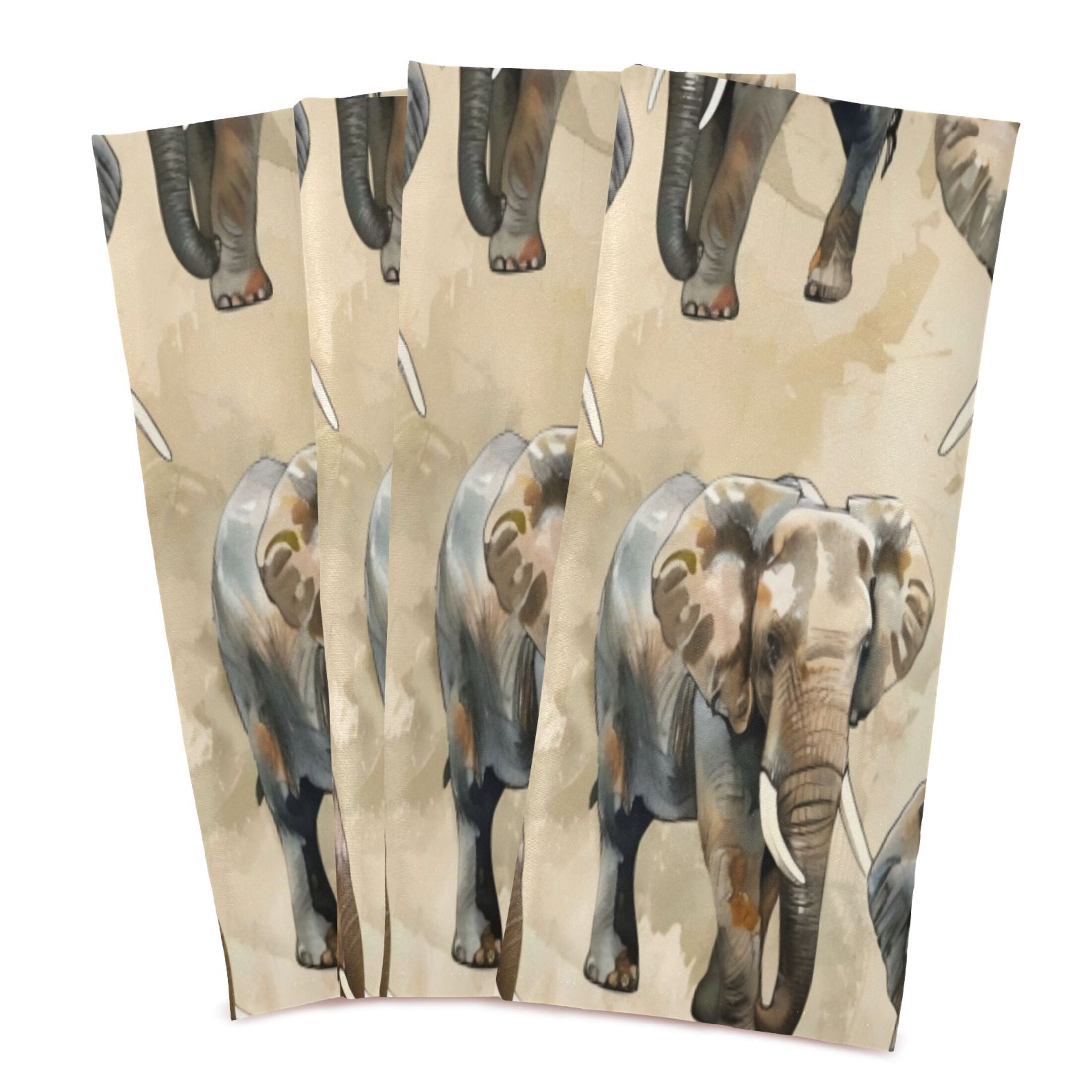 Kitchen Towel 28x18 Inches x6，Plate Towel, Decorative Towel, Napkin, Tea Towel Tea Towels For Kitchen Dish Cloths & Dish Towels Gray Elephant