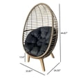 thumbnail image 3 of Afuera Living Indoor/Outdoor Wicker Egg-Shaped Chair with Cushion in Beige/Black, 3 of 3