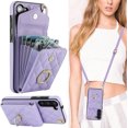 thumbnail image 1 of KOMI for Samsung Galaxy S23 Plus / S23+ Crossbody Wallet Case, PU Leather with Card Holder Kickstand Lanyard Cover for Women Case for Samsung Galaxy S23 Plus.Lanyard Purple, 1 of 5