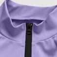 thumbnail image 6 of Hurxie Womens Solid Color Long Sleeve Yoga Bodysuit Elastic Workout Onesie Purple ,XXL, 6 of 7