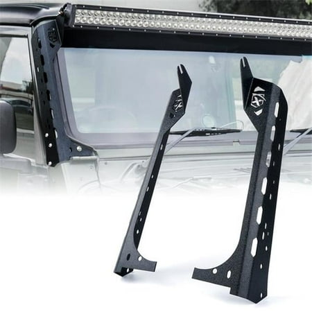 Xprite USA WLB-0027-G1 Mamba Series Front Windshield 50 in. Light Bar Mounting Brackets for 1997 - 2006 Jeep Wrangler TJ LJ