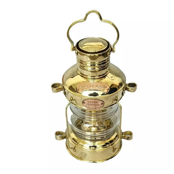 12" Vintage Brass Anchor Oil Lamp Collectible Nautical Maritime Ship Lantern Oil lamp Boat Light
