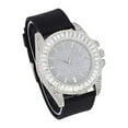 thumbnail image 5 of Charles Raymond Baguette Cut Crystal Blinged Out Mens Wristwatch & Iced Out Necklace & Bracelet - Reasonable Doubt This is The Timepiece & Jewerly to Flaunt The Wealth -ST10372NB Blk Rubber SLV, 16", 5 of 7