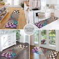 thumbnail image 6 of Yayeee Runner Rug for Bedroom 2'x6' Machine Washable Hallway Non Slip Mat, Beige Wavy Plaid, 6 of 8