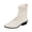 Beige, variant on Women's Sock Boots Knit Mesh Pointed Toe Chunky Heel Martin Style Ankle Boots