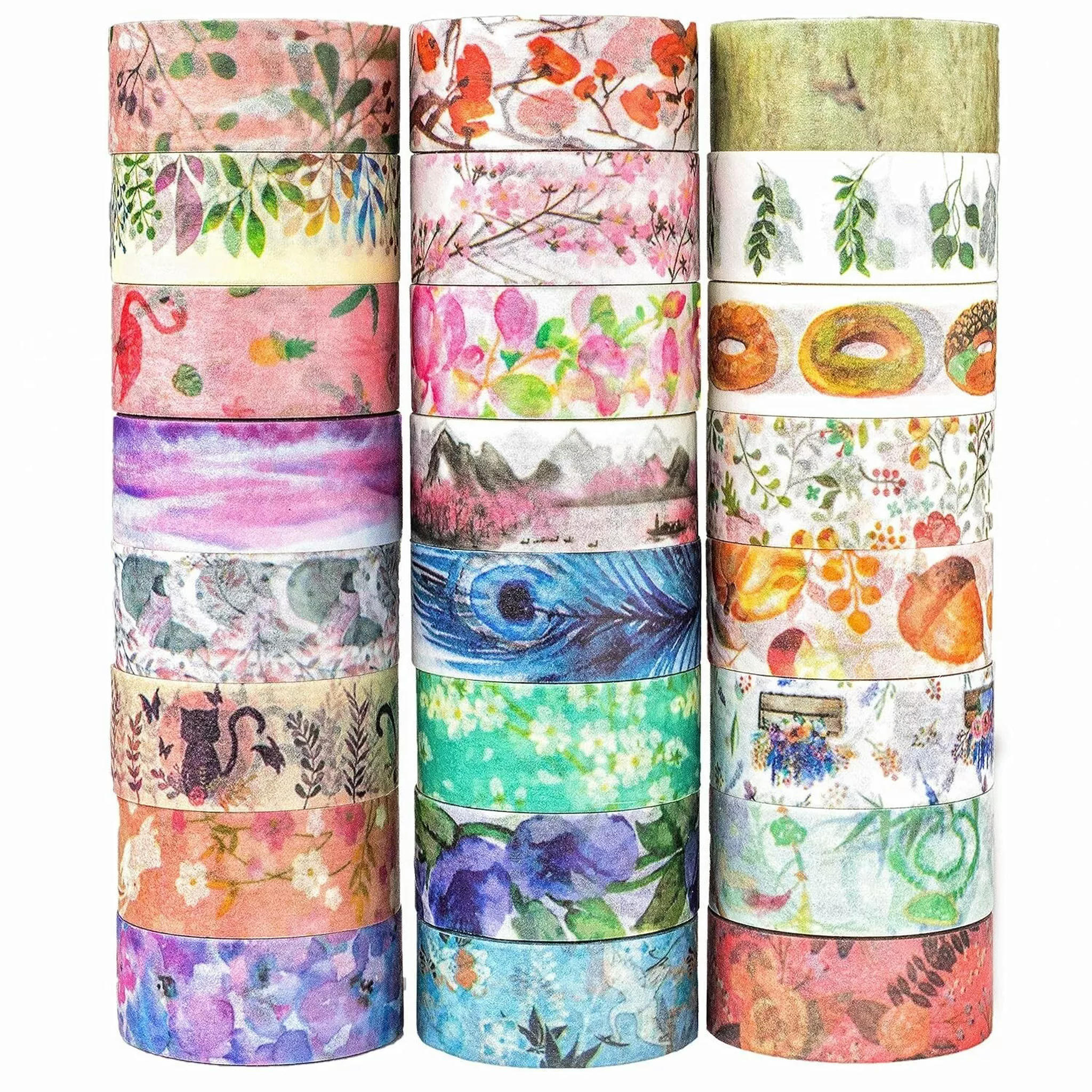 U8MO Washi Tape For Crafts Bulk Lot Wide 15mm Assorted Mix 48 Rolls
