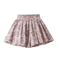 thumbnail image 2 of YTCAMLO Mini Skater Skirt for Girls Casual Boho Elastic Waisted Flared Skirts Floral Printed Ruffle Chiffon Skorts Summer Beach Outfits, Pink 1-2Years, 2 of 6