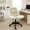 Beige, variant on Armless Vanity Chair with Back Height Adjustable PU Leather Beige