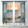 thumbnail image 3 of Beach Window Curtains, Summer Coastal Tropical Seaside Sunset Nautical Ocean Scenery Window Drapes Treatments for Bedroom Living Room Kitchen Bathroom 2 Panels Set, 55x39 Inch, 3 of 4