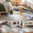 thumbnail image 5 of Round Rugs 3Ft, Grey Golden Marble Round Area Rug Washable Indoor Throw Carpet, Modern Ink Painting Art Luxury Small Non Slip Circle Rug for Bedroom Living Room Home Decor Aesthetic, 5 of 8