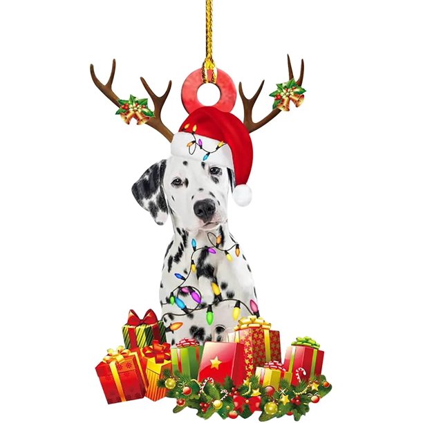 Colgante de árbol de Navidad para decoración de la habitación, adorno de resina acrílica con forma de perro para fiesta de año nuevo, suministros para regalo de Navidad, 2023
