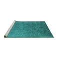 thumbnail image 2 of Ahgly Company Machine Washable Indoor Rectangle Oriental Turquoise Blue Industrial Area Rugs, 6' x 9', 2 of 4