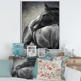 thumbnail image 2 of Close Up Of A Black Horse 12 in x 20 in Framed Painting Canvas Art Print, by Designart, 2 of 5