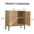 thumbnail image 5 of NEWADARA Fluted Sideboard Cabinet, Buffet Cabinet with Storage, Wooden Cabinet with Doors and Shelves, Accent Console Cabinet for Living Dining Room, Entryway, Natural Oak, 5 of 8