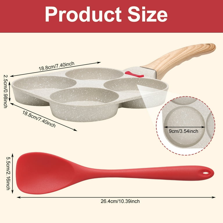 Luiisis 4-Cup Nonstick Egg Frying Pan with Spatula photo 2