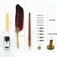 thumbnail image 3 of Biplut 1 Set 0.5mm Nice-looking Quill Pen Set Smooth Writing Copper Comfortable Grip Quill Pen Ink Set Stationery Supplies (Type 4), 3 of 13