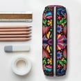 thumbnail image 6 of Uemuo Colorful Floral Embroidery Mexican Printed Leather Pencil Case, Pencil Pouch, Portable Pencil Bag, Pen Case for& Office, 6 of 7