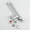 thumbnail image 4 of Grifo de cocina de oro cepillado con brazo oscilante de doble articulación para montaje en pared de latón macizo, suministro de agua higiénico con cartucho de cerámica para fregaderos contemporáneos, 4 of 5
