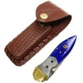 thumbnail image 2 of TheBoneEdge 8" Damascus Blade Folding Knife Blue Wood Handle With Damascus Bolster, 2 of 2