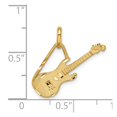 thumbnail image 4 of 14k Yellow Gold Brushed & Diamond-cut Guitar Pendant, 4 of 5