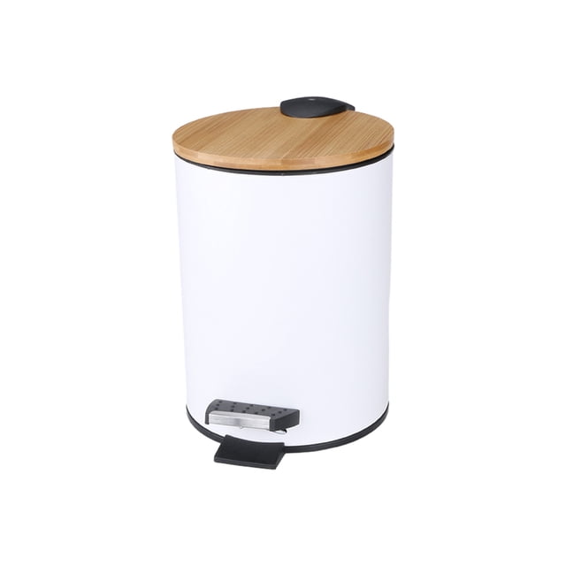 Bewildely Cubo de basura de pie, cubo de basura multifuncional de gran capacidad para baño, cocina, sala de estar y oficina Almacenamiento y organización del hogar 3L/Blanco/(17*23.5 cm)