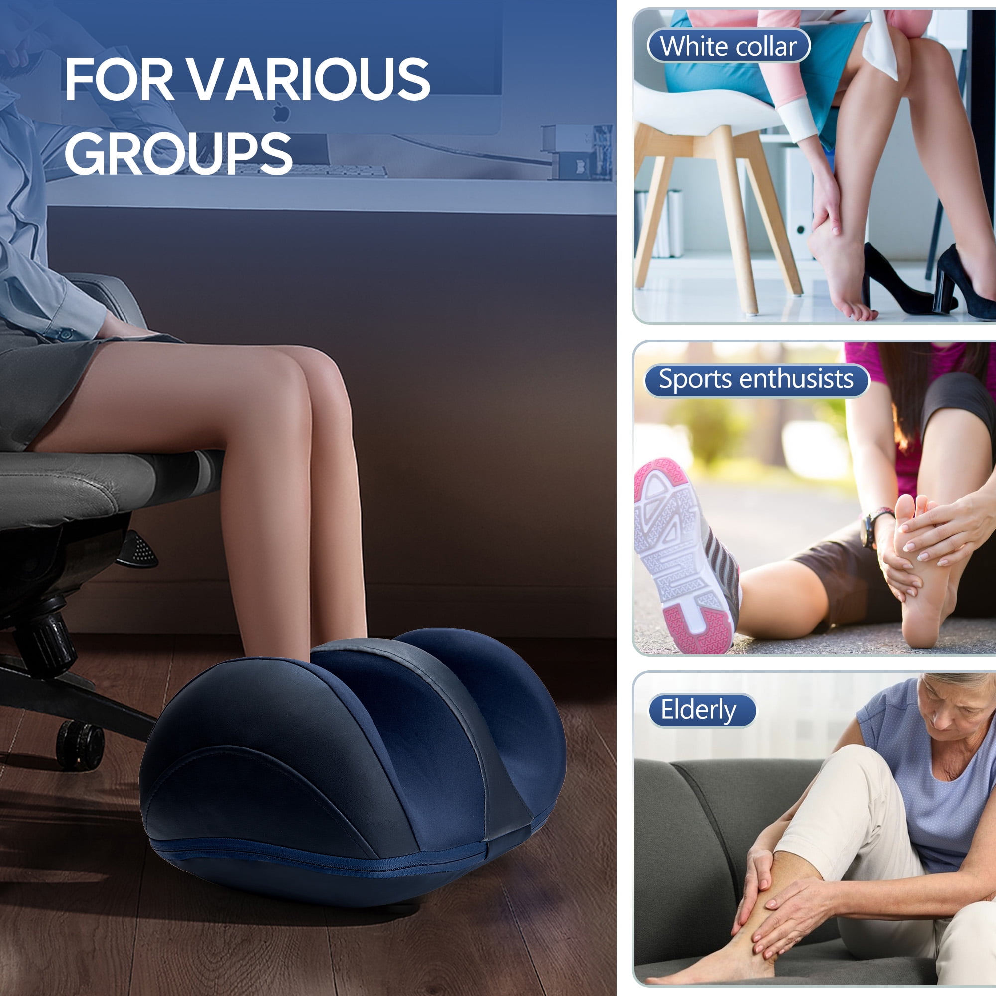 Suerbeaty Foot Massager with Heat, Foot Massage and Calf Massage, Deep Kneading Massage, Suitable for Home and Office, Holiday Gifts