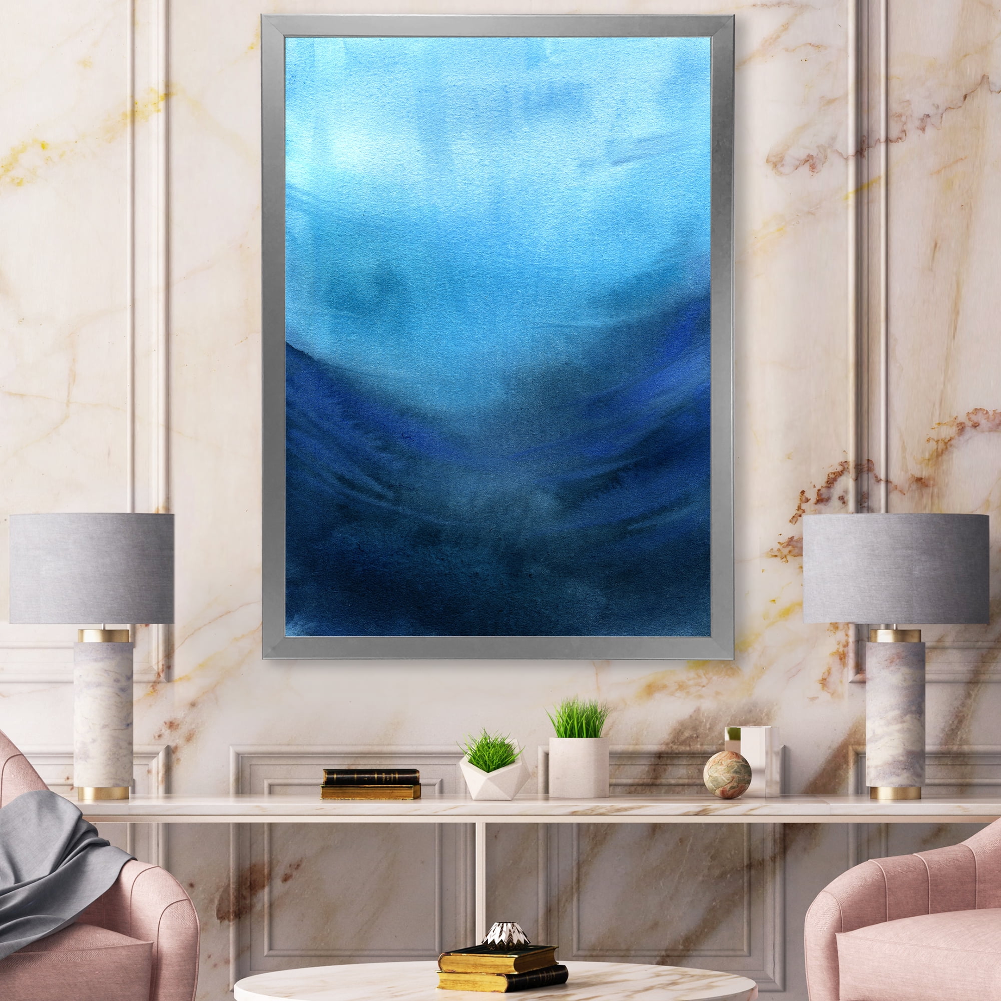 Designart 'Aquatic Underwater Compostion' Nautical & Coastal Framed Art Print