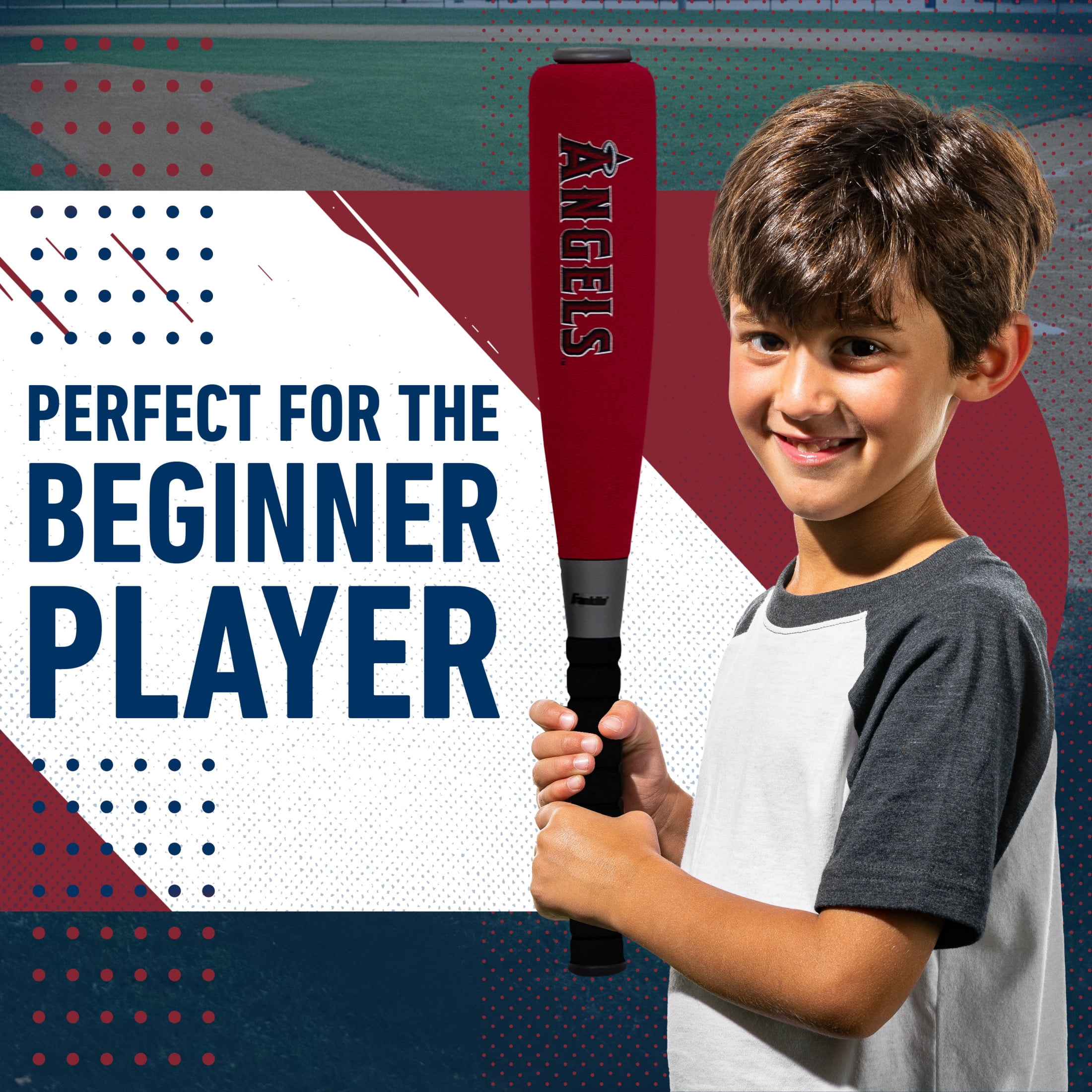 Franklin Sports MLB Los Angeles Angels Foam Bat + Ball Set, 21 in