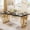 Black and Gold, variant on Finmind 63" Large Modern Dining Table 4-6 People, Dinner Table Kitchen & Dining Room Furniture with Faux Marble Tabletop and Geometric Legs