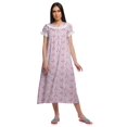 thumbnail image 1 of Moomaya Chemise de Nuit en Coton Imprimée pour Femmes à Manches Courtes, 1 of 5