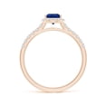 thumbnail image 2 of ANGARA Natural Pear-Shaped Sapphire Halo Engagement Ring in 14K Rose Gold for Women (Size-7x5mm) | September Birthstone, Birthday, Anniversary, Jewelry Gift for Women | Natural Blue Sapphire Ring, 2 of 11