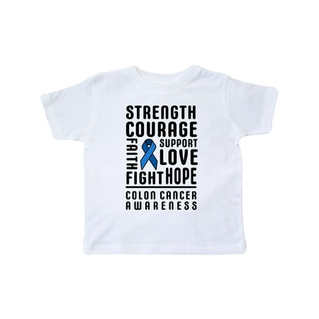 

Inktastic Strength Courage Support Colon Cancer Awareness Gift Toddler Boy or Toddler Girl T-Shirt