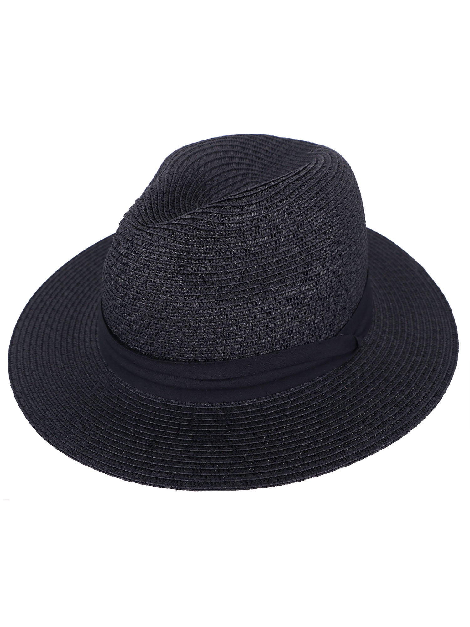 Panama Straw Hat Men Women's Wide Brim Packable Roll up Fedora Beach