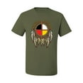 thumbnail image 2 of Wild Bobby, Medicine Wheel Dreamcatcher Native American Pop Culture Men's Graphic T-Shirt, Military Green, 3XL, 2 of 3