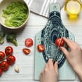 thumbnail image 3 of Compass Cutting Board, Sea Navigation with a Drawing of Tempest Inside Big Wave Adventure Journey, Tempered Glass Cutting and Serving Board, Wine Bottle Shape, Night Blue White, by Ambesonne, 3 of 5