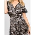 thumbnail image 3 of Satin Lace Trim Robe Short Kimono Style Wrap Sleepwear with Belt, 3 of 5