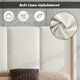 thumbnail image 4 of Queen Size Bed Frame and Upholstered Headboard, Solid Wood Platform Bed with Storage Drawers, Durable Wooden Slats, Solid and Stable, Noiseless, No Box Spring Needed, Easy Assembly, Beige, 4 of 10