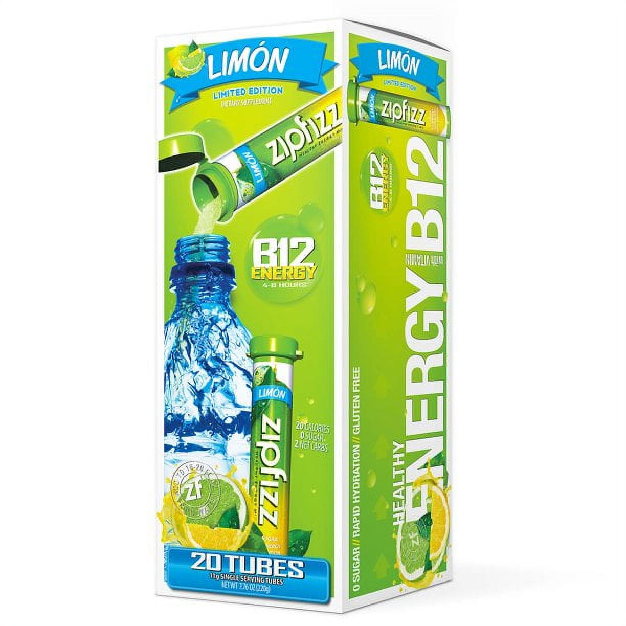 Zipfizz, Energy Drink Mix, Pina Colada, 20 Tubes, Gluten Free