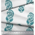 thumbnail image 3 of Soimoi Silk Fabric Leaves Block Print Fabric by The Yard 42 Inch Wide, 3 of 3