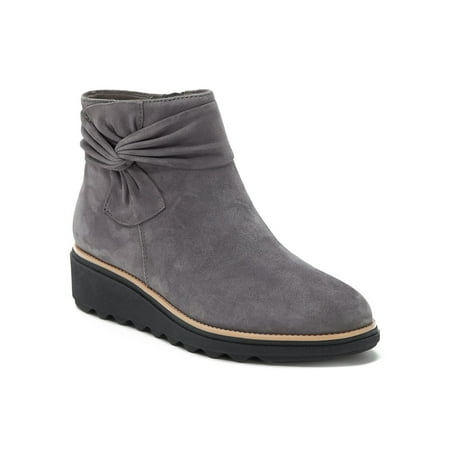 

Rotosw Women Booties Platform Winter Boot Side Zip Ankle Boots Non-Slip Wedge Heel Work Fashion Gray US 9