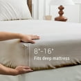 thumbnail image 4 of Hitime 4 Pieces Microfiber King Sheet Set, Deep Pocket Fit 16", Breathable Super Soft Luxury Hotel Style Home Decor King Size Sheet Set, Gift for Women, Men, 4 of 9