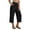 Black, variant on Wide Leg Capri Pants For Women Comfortable Casual Solid Color Capri Pants With Pockets Summer Beach Vacation Outfits with Pockets