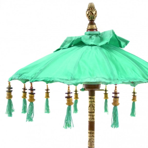 Koyal Wholesale 34" Tabletop Bali Umbrella Diamond Blue Aqua Decorative Centerpiece Decor
